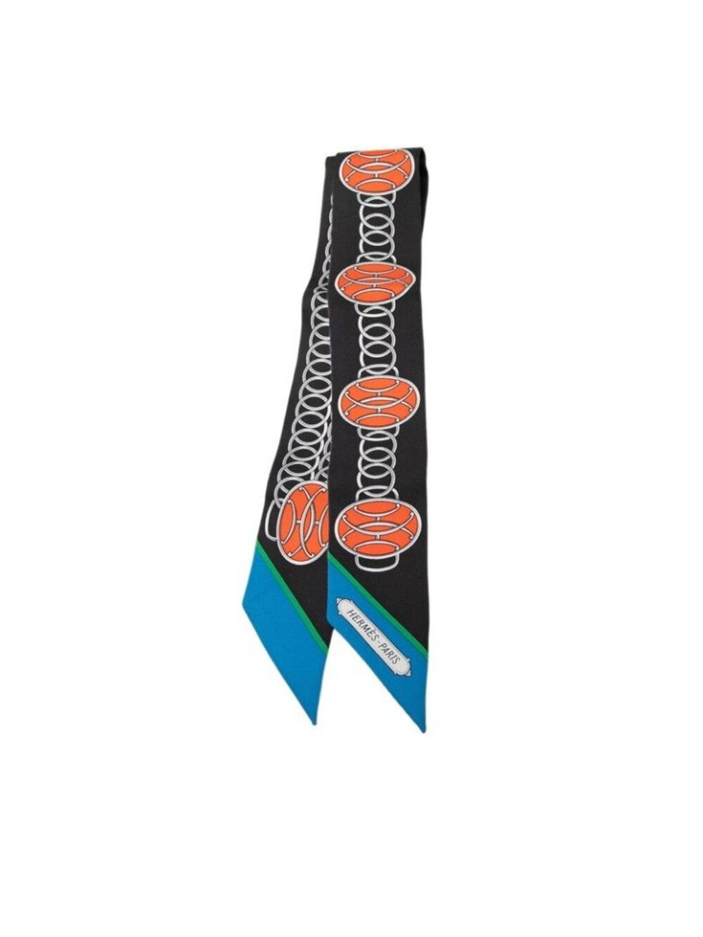 Hermes Twilly Lift Profile Scarf Black Multicolor Silk